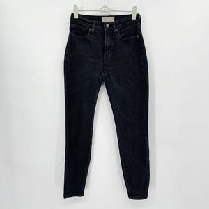 Everlane The High Rise Skinny Ankle‎ Jean Black Size 25 Denim Cotton Stretch